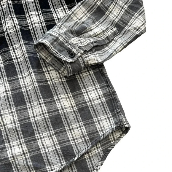 Carbon Black Ombré Plaid Button Down Shirt XL - Picture 4 of 7